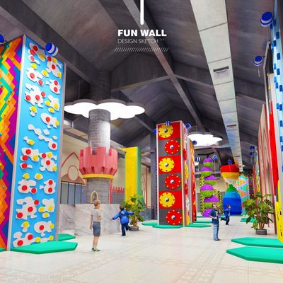 Interactive Kids Fun Climbing Wall Indoor For Amusement Playground