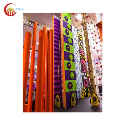 Fun And Excitement Bright Red Rock Climbing Wall For Children