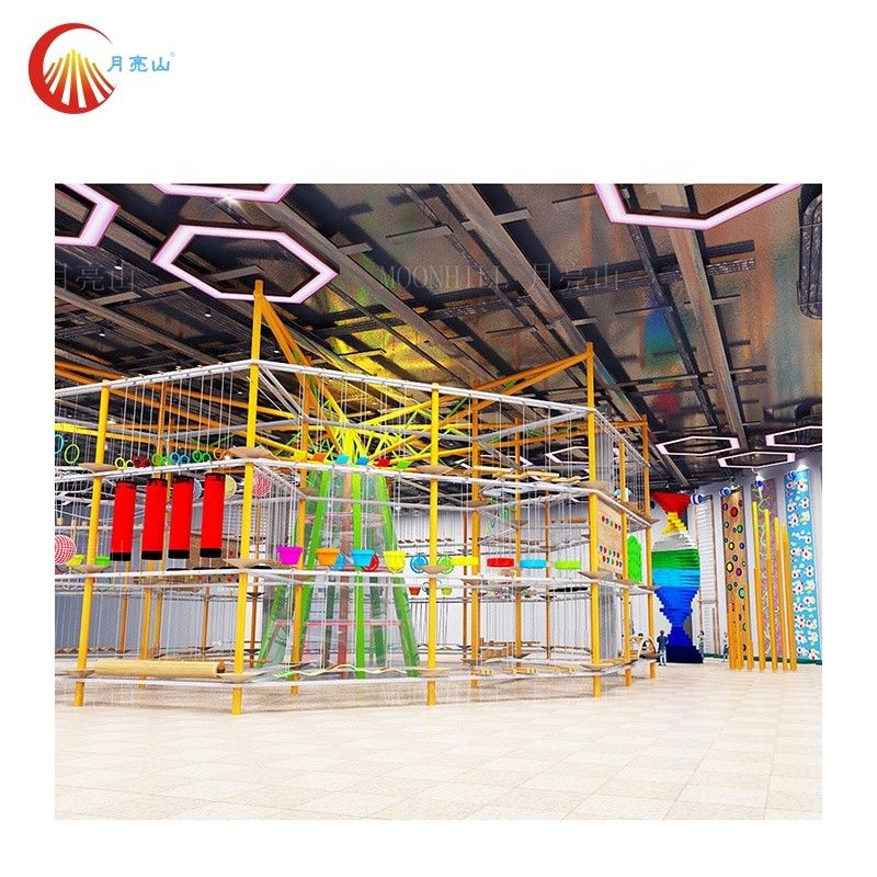 Indoor Playground Rope Wall Obstacle Course Colorful Customized